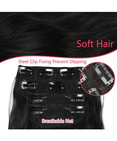 VD116BK Clip-In Hair Extensions Black Clip-In Hair Extensions Like Real Hair Cheap Hair Pieces 4 Kit 11 Clips for Women Complete Hair Extension Long Curls Synthetic Hair Extension Braid 50 cm 1B 200 g - Buy Online on GoSupps.com