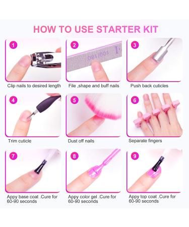 Joytii Gel Nail Polish Kit with 82W UV Light | 6 Colors Set with Matte Top and Base Coat | Nail Art Manicure Tools - Pink Sky - Buy Online on GoSupps.com