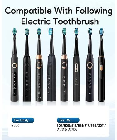 Dnsly Electric Toothbrush Heads 7 Pack Compatible with Fairywill FW-507/508/551/917/959 & ATMOKO HP126A - Black - Buy Online on GoSupps.com