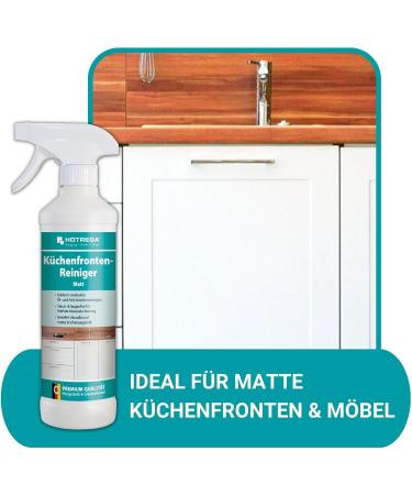 HOTREGA Kitchen Front Cleaner Matt 500ml - Streak-Free Degreaser with Microfibre Cloth | Optimal Kitchen Cleaner for International Shipping - Buy Online on GoSupps.com