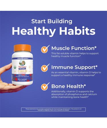 MaryRuth's Organic Vitamin D3 Gummies | 1000 IU | USDA Organic | Immune Support| Bone Health | Muscle Function | for Adults & Kids Ages 2+ | Vegan | Gluten Free | 2 Month Supply | 60 Count - Buy Online on GoSupps.com