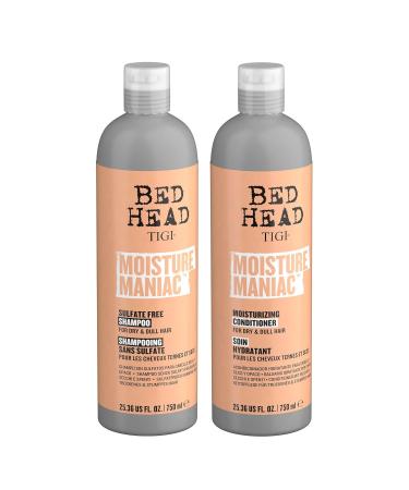 Bed Head by TIGI Moisture Maniac Shampoo & Conditioner Set - Sulfate-Free, with Argan Oil - 25.36 fl oz (Pack of 2) - Buy Online on GoSupps.com