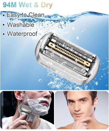 94m Replacement Shaver Head for Braun 9 Series - Compatible with 9477cc 9330s 9465cc 9460cc 9419s 9390cc 9385cc - Buy Online on GoSupps.com