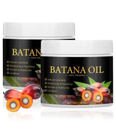 Batana Oil 2 Pack, Organic Natural Batana Oil for Hair Growth, Improves Natural Hair Growth, Prevents Hair Loss and Split Ends, Suitable for All Hair Types