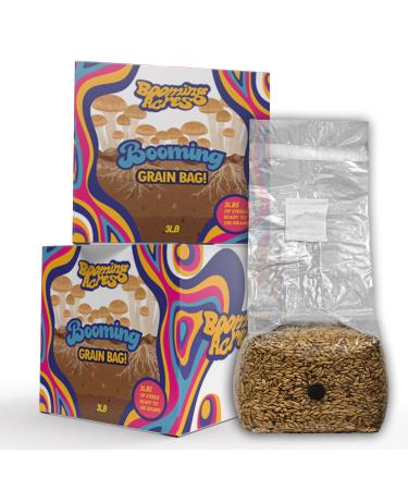 Booming Acres Booming Grains | 3lb Sterile Mushroom Oats Including Injection Port | Sterile Hydrated Grains for Growing Mushrooms