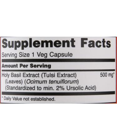 NOW Holy Basil Extract 500 mg 90 Veg Capsules - Buy Online on GoSupps.com