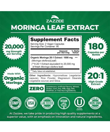 Zazzee Organic Greens Superfood Bundle | USDA Organic Spirulina Powder Plus Super Concentrated Moringa Extract Capsules | Non-GMO Vegan & ISO Lab Tested - Buy Online on GoSupps.com