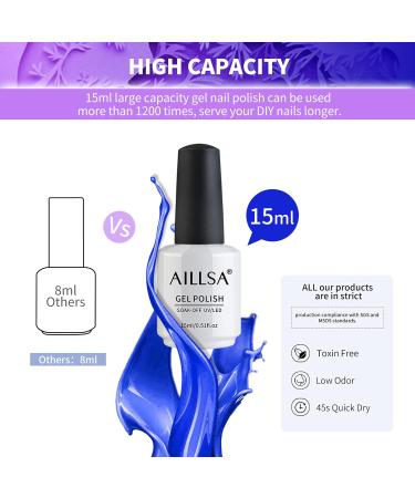 AILLSA Navy Blue Gel Nail Polish - Long Lasting, Chip Resistant 15ML Varnish for Salon & Home Use | Soak Off UV/LED | Gift for Her - Buy Online on GoSupps.com