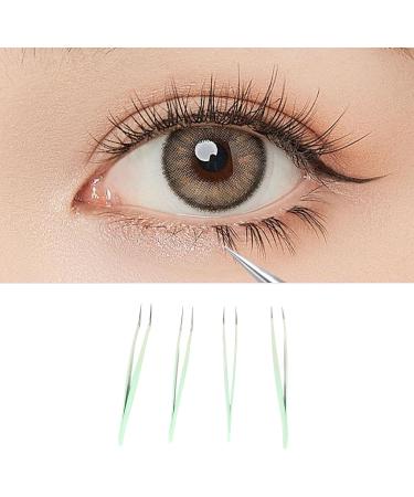 DIY Eyelash Applicator Tool Set | Stainless Steel Tweezers & Scissors for Eyelash Extensions | Green Lash Cluster Tweezers & Eyebrow Curler - Buy Online on GoSupps.com