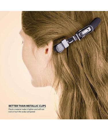 Professional Hairdresser Clips - 12 Pack Combi-Clip Hair Terminals | Plastic Hair Clips for Women in White & Black - Buy Online on GoSupps.com