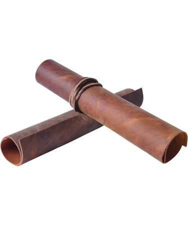 Genuine Full Grain Buffalo Leather Sheets for Earrings, Wallets & Crafts - Dark Brown & Russet Brown - 12x12 (2 Sheets + Cord) by MOONSTER - Buy Online on GoSupps.com