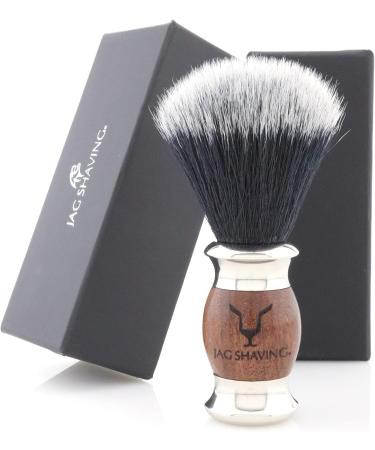 Jag Shaving Razor Set - Premium 4-Part Shaving Set with Black Synthetic Hair Brush Stainless Steel & Wood Rack Shaving Bowl | International Shipping Available - Buy Online on GoSupps.com
