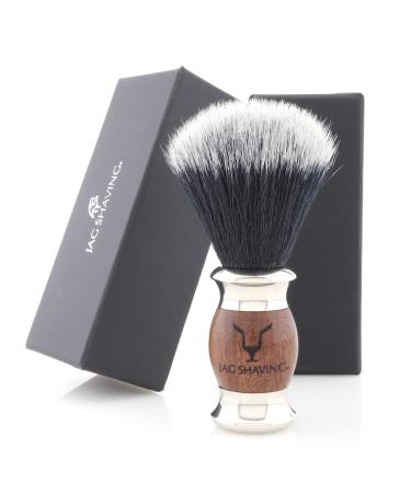 Jag Shaving Razor wood and metal synthetic black with white roof hair tip shaving brush for wet shaving for men and women