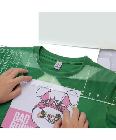 T-Shirt Rulers Guide - Shirt Alignment Tool for Vinyl & Sublimation Designs with Built-in Size Chart - HTV Alignment Tool, Transparent - Buy Online on GoSupps.com