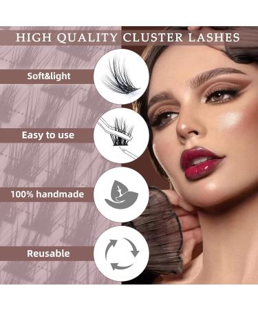 Cluster Lashes Quewel D Curl 8mm - Fluffy Individual Eyelash Segments for DIY Extensions | 1 Piece Pack - Buy Online on GoSupps.com