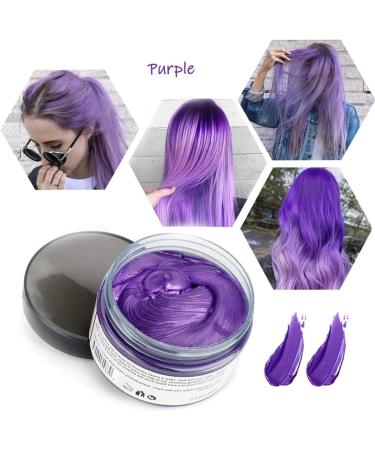  HTRUIYATY Natural Color Wax for Temporary Hair Dye Plant Formula Washable Women and Men 120g Matte Purple - Buy Online on GoSupps.com