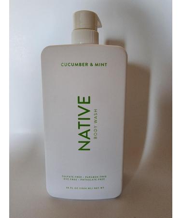 Native Cucumber & Mint Body Wash 36 OZ - Refreshing Natural Cleanser with Pump for All Skin Types - Shop Internationally - Buy Online on GoSupps.com