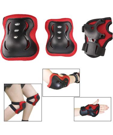 BOSONER Kids/Youth Knee Pad Elbow Pads Guards Protective Gear Set for Roller Skates Cycling BMX Bike Skateboard Inline Skatings Scooter Riding Sports Black / Red Small (3-8 years) - Buy Online on GoSupps.com
