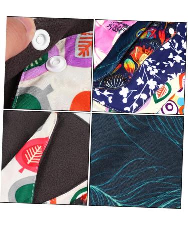 Solustrie 12 Pcs Women's Bandage Fabric Menstrual Pads - Carbon Fiber Multi-Color 18.5x14cm - Eco-Friendly Care with Wings - Buy Online on GoSupps.com