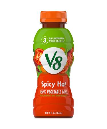 V8 Spicy Hot 100 Vegetable Juice 12oz Bottle - Tomato Vegetable Blend - Buy Online on GoSupps.com