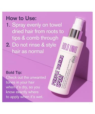 Bold Uniq Blonde Toner Spray - Purple Leave In Hair Treatment for Brass Removal in Blonde, Platinum, Gray & Silver Hair - Paraben & Sulfate Free, PETA Approved - Buy Online on GoSupps.com