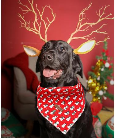 Lionheart Glory Dog Haller Washable Soft Cotton Christmas Neckerchief for Large Dogs Adjustable Red Kerchief Square Towel | 1 Pack with Penguin Design - Buy Online on GoSupps.com