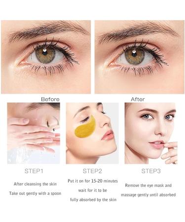 Houmai Gold Eye Mask - Anti-Aging 24k Gold Essence Eye Patch for Dark Circles Puffiness & Moisturizing Skin Care (2 Boxes) - All Skin Types - Buy Online on GoSupps.com