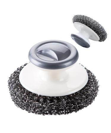 Metal Sponge for Washing Dishes | Ergonomic Dish Scrubber Cleaning Brush - Bathroom and Kitchen Accessory for Floor Bakeware Sink Faucet Plate Range Hood Wall Grill