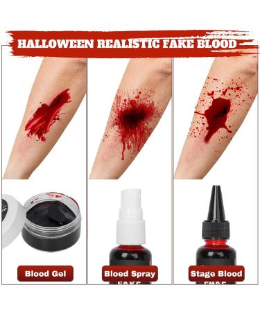 Halloween Fake Blood Makeup Kit | Realistic SFX Blood Spray & Coagulated Blood for Zombies Vampires & Monsters | Washable Special Effects Kit - Buy Online on GoSupps.com