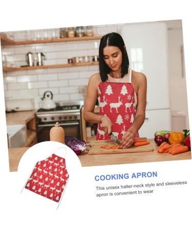 ifundom barber cloth elk baking apron christmas cosplay costume Christmas Kitchen Cooking Aprons christmas party xmas apron santa costume Haircut Apron decorate household Work Cotton linen 68X55X0.5CM - Buy Online on GoSupps.com