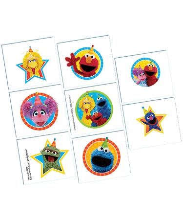 Amscan 397535 Sesame Street Collection  Temporary tattoos Multicolor 8ct  One Size