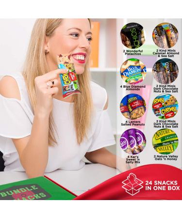Healthy Snacks Care Pack - 24 Count Grab & Go Variety Mix: Nuts, Trail Mix & Nut Bars for Work, Fitness & Breakfast - Buy Online on GoSupps.com