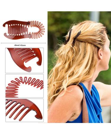 Aaiffey 4pcs Flexible Banana Hair Clips Set for Women - Vintage Double Banana Clip for Thick Fine Curly Hair - Ponytail Holder and Hair Combs Clip - Ideal for Women and Girls - Buy Online on GoSupps.com