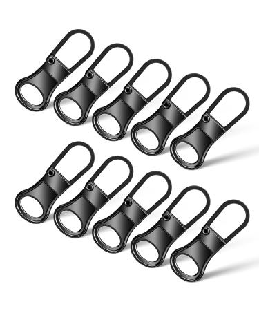 Sibba 10 Pieces Zipper Repair Kit Metal Zipper Pull Universal Zipper Replacement Zipper Puller Repair for Jackets Luggage Suitcase Backpacks Wallets Boots Multi-colored
