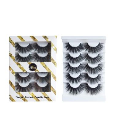 JIMIRE High Volume Fluffy 3D False Eyelashes Pack - 5 Pairs | Premium Quality Lashes - Buy Online on GoSupps.com