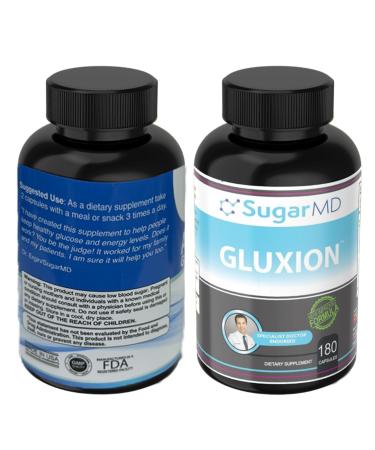 SugarMD GLUXION 3X Strength Formula | Advanced Botanical & Nutrient Blend for Spike Control| Vegan Non-GMO 180 Capsules