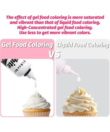Gel Food Colouring - 50ml Paste Food Coloring Vibrant Food Dye for Slime Tasteless Concentrated Food Colouring Gel for Baking Icing Cake Decorating Frosting Easter Egg (White) - Buy Online on GoSupps.com