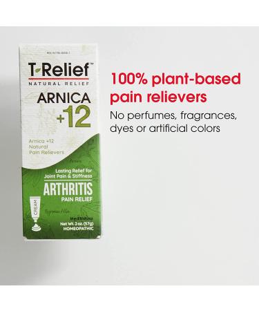 T-Relief Arthritis Cream - Natural Pain Relief with Arnica | Soothes Joint Soreness & Stiffness | Gluten-Free | 2 oz - Buy Online on GoSupps.com