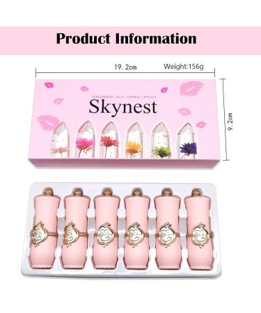 Btspring Clear Flower Jelly Lipstick 6-Pack - Nutritious Moisturizing Lip Balm, Long-Lasting Matte Lip Gloss - Pink - Buy Online on GoSupps.com