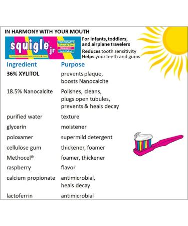 Squigle Jr Toothpaste for Infants & Toddlers - 4 Pack Travel Size Prevents Cavities & Canker Sores Soothes Dry Mouth No SLS - Buy Online on GoSupps.com
