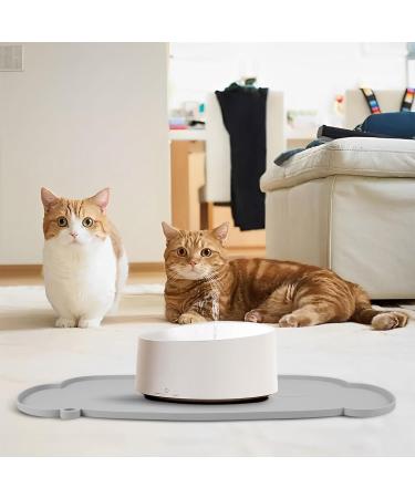 Coomazy Silicone Dog and Cat Food Mat - Waterproof Feeding Mat for Bowls - Grey - Buy Online on GoSupps.com