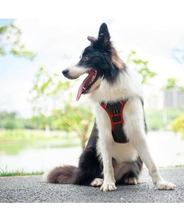 Phoepet Improved Dog Harness - Reflective Adjustable Vest with Training Handle 2 Metal Hooks & 4 Snaps (XL Black) - No Training Needed - Buy Online on GoSupps.com