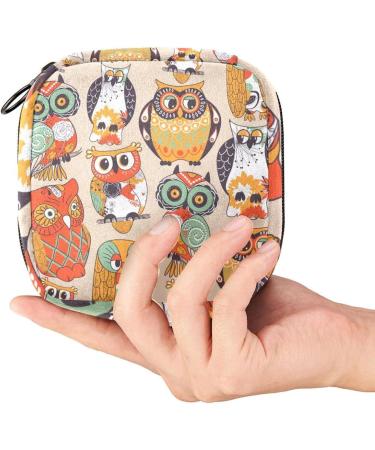 Sanitary Napkins Storage Bag & Menstrual Cup Bag - Large Capacity Organizer for Travel & Makeup - Owl Design - Buy Online on GoSupps.com