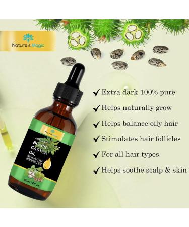Nature's Magic Jamaican Black Castor Oil - Cold Pressed Unrefined Oil for Hair Growth Skin & Nails | Nourish Scalp & Stimulate Growth Globally - Buy Online on GoSupps.com