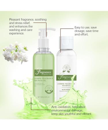 XINRAN Jasmine Shower Gel Shampoo Jasmine Fragrance Shampoo Shower Gel Set Moisturizing Hair and Skin Care Set Soothing Nourishing Shower Gel Shampoo for All Skin and Hair Types 4 Pieces - Buy Online on GoSupps.com