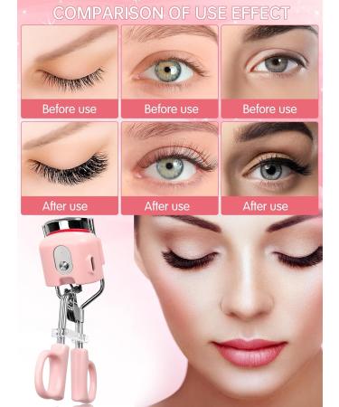 Kalolary Heated Eyelash Curlers Heated Lash Curlers with Eyelash Applicator Tool Lash Comb & Eyeliner Brushes 3 Heating Modes Electric Lash Curlers for Quick Natural Curling &Long Lasting (Pink) - Buy Online on GoSupps.com