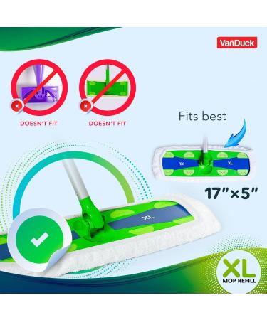 VanDuck X-Large Reusable 100% Cotton Mop Pads for Swiffer XL - 2-Pack, Wet/Dry, White - Buy Online on GoSupps.com