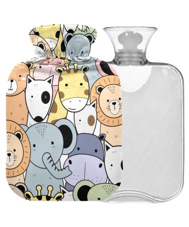 Naanle zoo animal hot water bottle with reference transparent hot water bottle 1l warm steadel for pain relief hot and cold therapy bed hand feet warmer