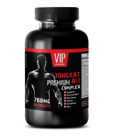 Energy Booster and Muscle Mass - TONGKAT ALI Premium Complex 760MG - Recovery and Exercise - 1 Bottle (60 Tablets)