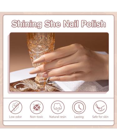 Shining She 10 Colors Gel Nail Polish Set - Nude Pink, White, Champagne, Brown, Glitter Gold, Silver Pastel - Soak-Off UV/LED Polish - Nail Art Salon DIY Home - 8ML - Buy Online on GoSupps.com